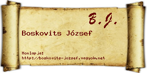 Boskovits József névjegykártya