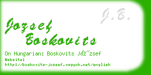 jozsef boskovits business card